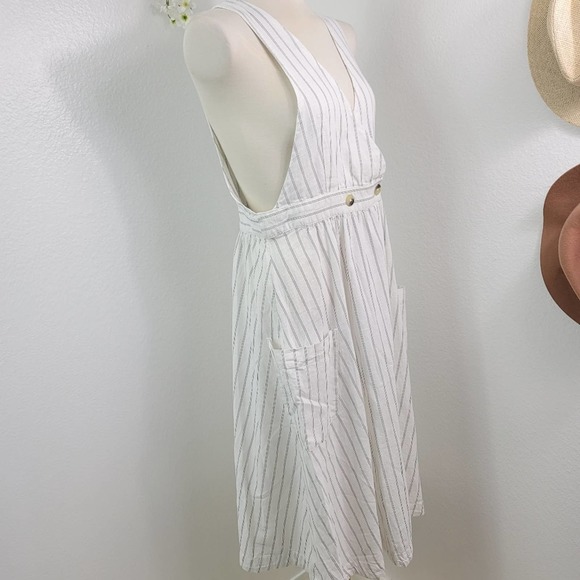 FREE PEOPLE DIANA STRIPED WRAP MIDI  SLEEVELESS PATCH POCKETS WOMENS SIZE MEDIUM - Picture 11 of 12